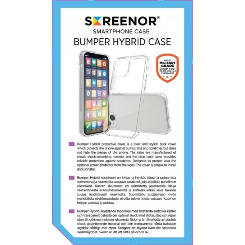 SCREENOR Bumper Case, skirta Samsung Galaxy XCover 7 Pro, permatomas TPU smūgius sugeriantis dangtelis
