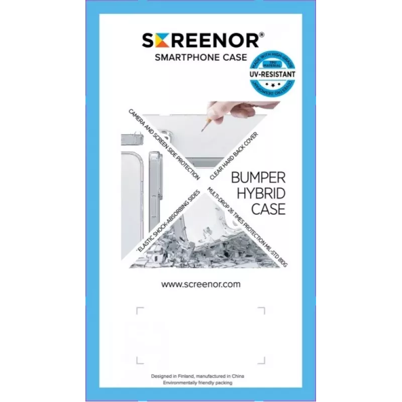 SCREENOR Bumper Case, skirta Samsung Galaxy XCover 7 Pro, permatomas TPU smūgius sugeriantis dangtelis