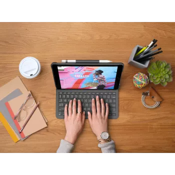 Logitech Slim Folio klaviatūros dėklas, skirtas iPad 10,2 colių (7, 8, 9 kartos) - Graphite - QWERTY JK anglų