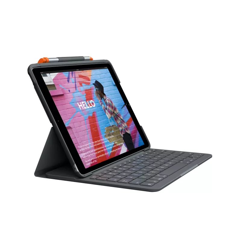 Logitech Slim Folio klaviatūros dėklas, skirtas iPad 10,2 colių (7, 8, 9 kartos) - Graphite - QWERTY JK anglų