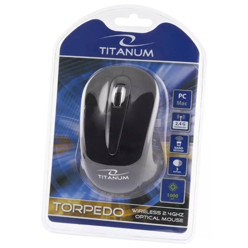 ESPERANZA Titanum TM104K belaidė optinė pelė 1000 DPI, 2,4 GHz, 3 mygtukai, juoda
