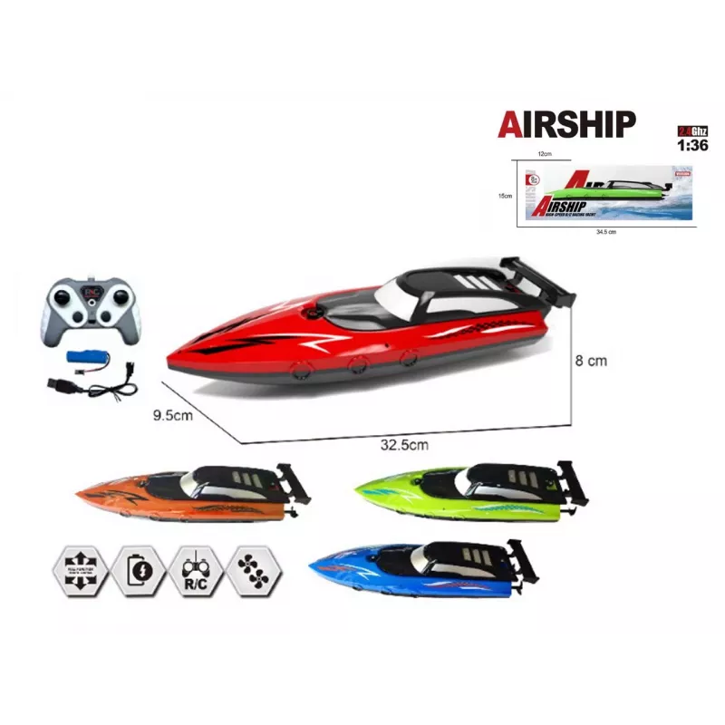 MADEJ 2.4G R/C Motorboat USB Charger, Light Up