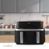 Nedis KAAF320BK Karšto oro gruzdintuvė su dviem krepšeliais 8,4 L 2600 W Skaitmeninis jutiklinis ekranas Juoda