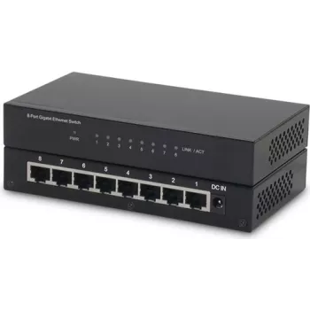 ROLINE Nevaldomas Gigabit Ethernet jungiklis, 8 prievadai, stalinis