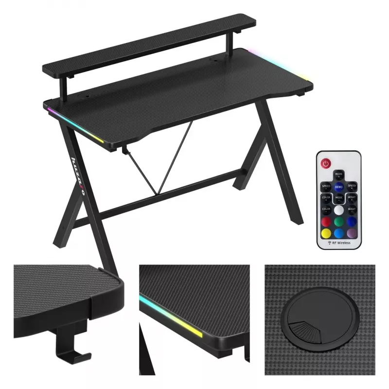 HUZARO Hero 1.9 RGB Black Gaming Desk
