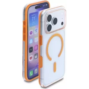 Delock apsauginis dangtelis, skirtas iPhone 17 Pro, suderinamas su MagSafe, permatomas-oranžinis (81642)