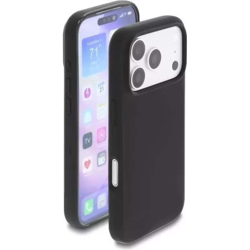Delock Soft-Touch Silicone Protective Case for iPhone 15 Pro, Black (81644)