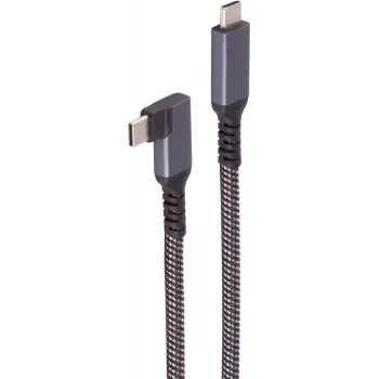 ShiverPeaks BASIC-S USB-C įkrovimo laidas, 3.2, 90°, 100W PD, tekstilė, 1m (BS14-75014)