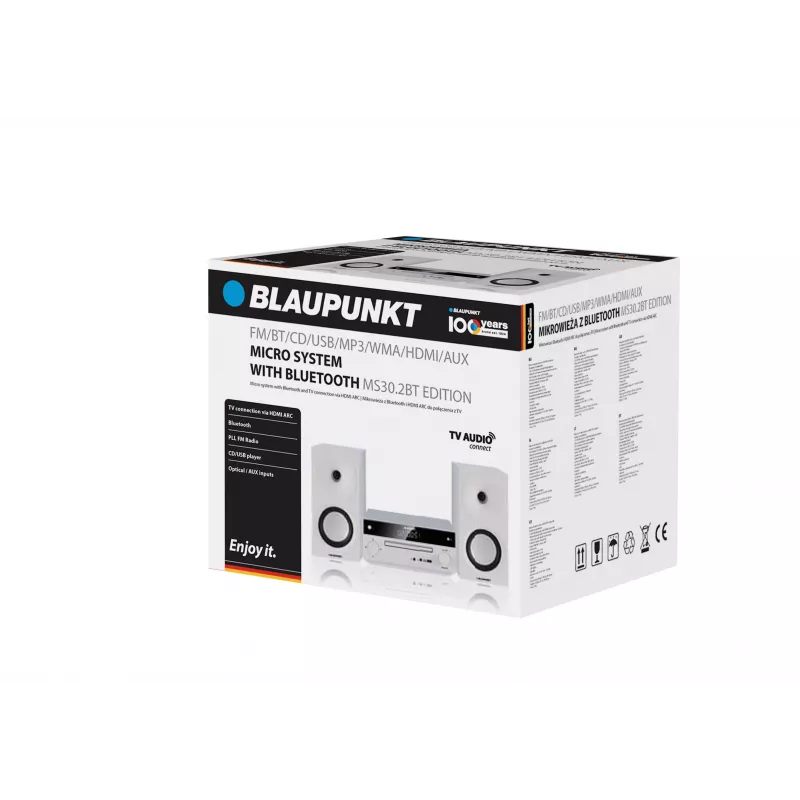 Blaupunkt MS30.2BT Edition mikro sistema su Bluetooth, CD, USB, HDMI ARC, FM radiju, 2x25W RMS, juoda