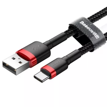 Baseus Cafule USB-A į USB-C laidas 0,5 m 3A raudonas/juodas