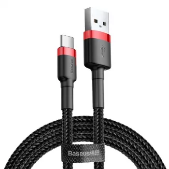 Baseus Cafule USB-A į USB-C laidas 0,5 m 3A raudonas/juodas