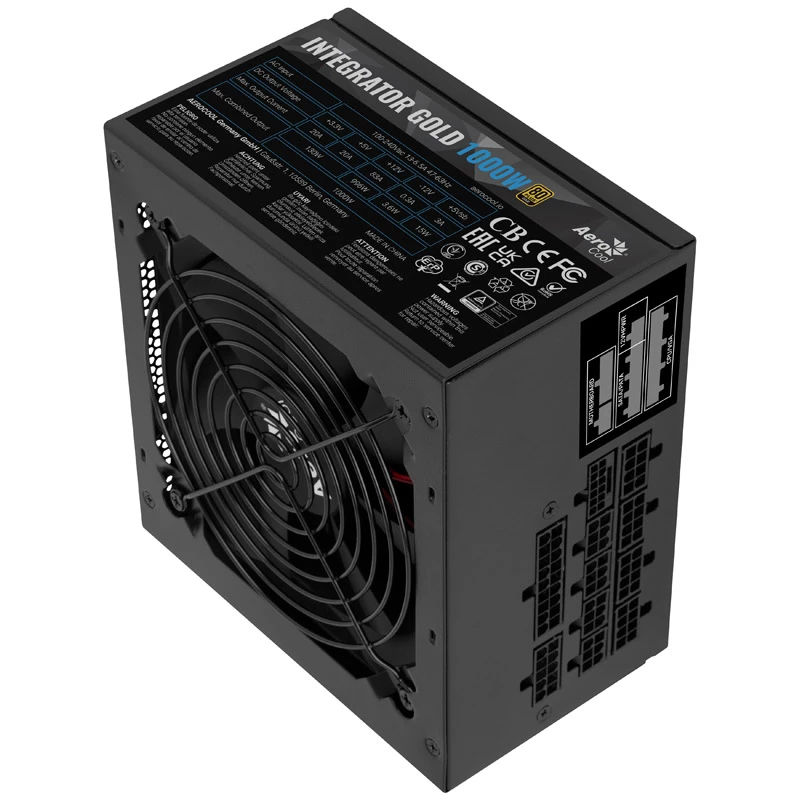 Aerocool Integrator Gold 1000W maitinimo blokas ATX juodas