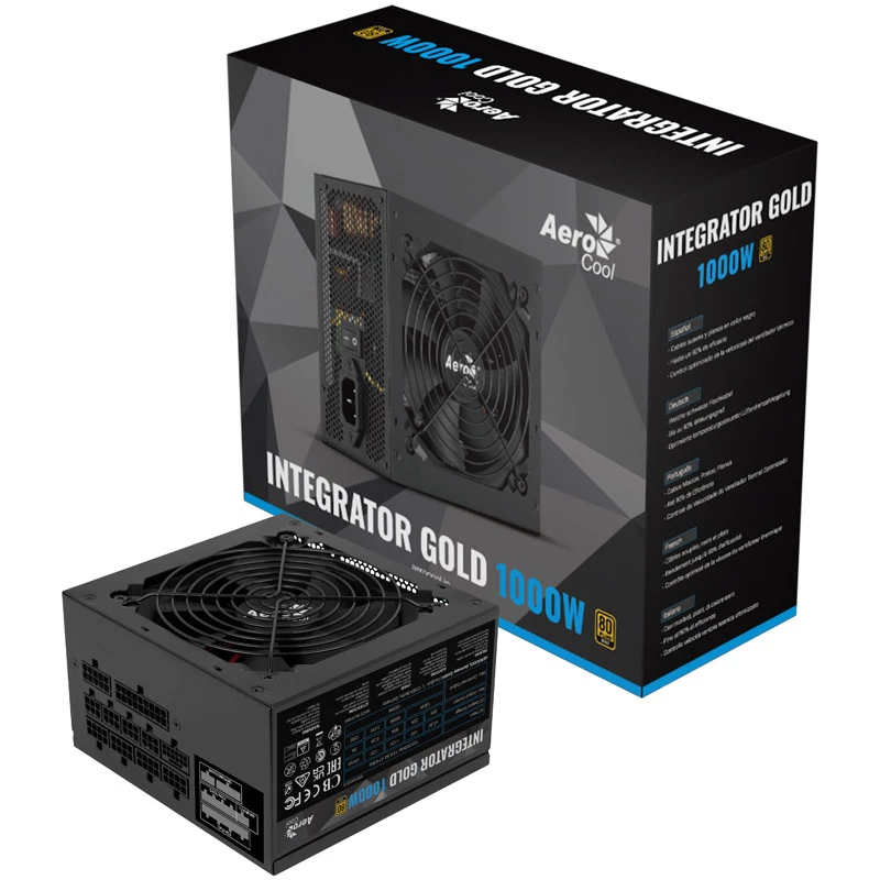 Aerocool Integrator Gold 1000W maitinimo blokas ATX juodas