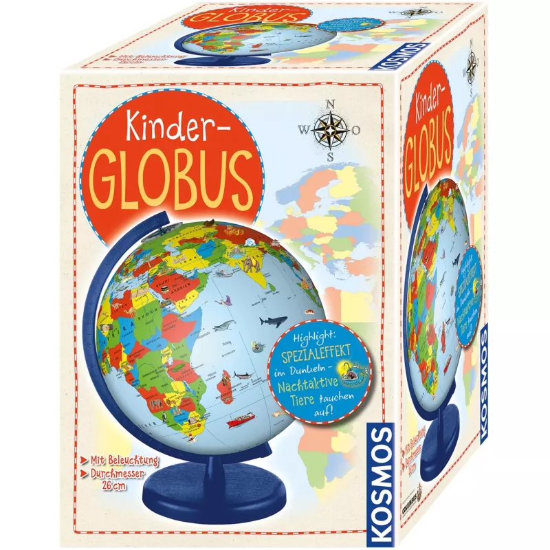 KOSMOS Kinder-Globus edukacinis eksperimentų rinkinys – geografijos ir gamtos mokslų gaublys vaikams nuo 8 iki 12 metų