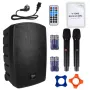 V-TONE BQ12 GO MP3 aktyvus 8 inch baterijomis maitinamas garsiakalbis su belaidžiu mikrofonu ir nuotolinio valdymo pultu, juodas
