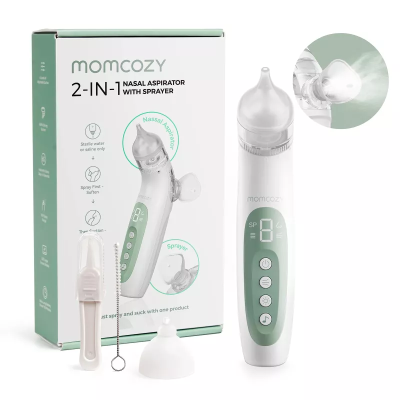 Momcozy BN007 BreezyClear 2-in-1 druskos purškiklis ir siurbimo elektrinis nosies aspiratorius