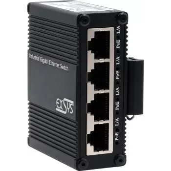 EXSYS EX-62021PoE-P 5-Port Industrial Gigabit Micro Switch su PoE perdavimu, nevaldomas