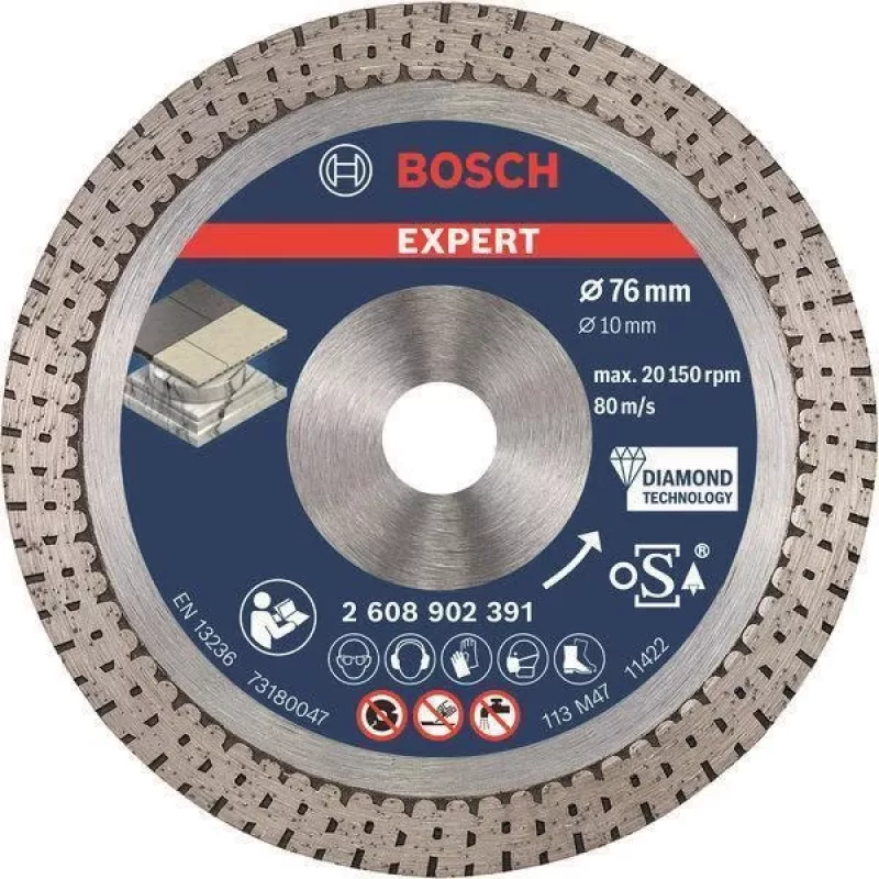 Bosch Expert for HardCeramic Diamond pjovimo diskas 76x22,23x1,9x10 mm 1 vnt.