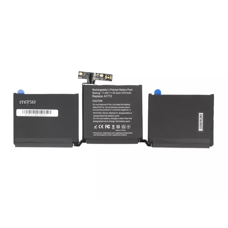 MITSU baterija, skirta Apple MacBook Air A1713 PRO13 A1708
