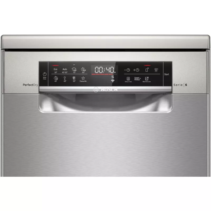 Bosch Serie 6 SPS6YMI14E Laisvai pastatoma indaplovė, 10 komplektų, 45 cm, šlifuotas plienas, Home Connect