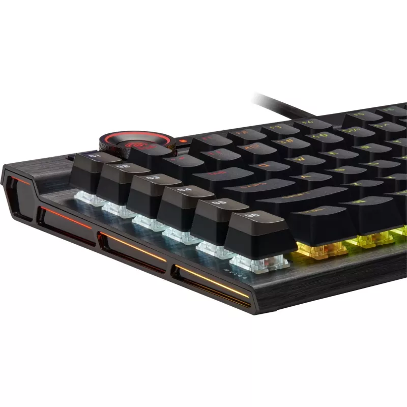 Corsair K100 RGB Gaming Keyboard, CORSAIR OPX optiniai-mechaniniai jungikliai, RGB LED, juoda