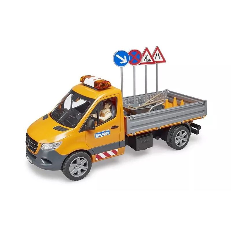 BRUDER MB Sprinter Municipal su šviesos ir garso moduliu, oranžinė, 1:16 mastelis