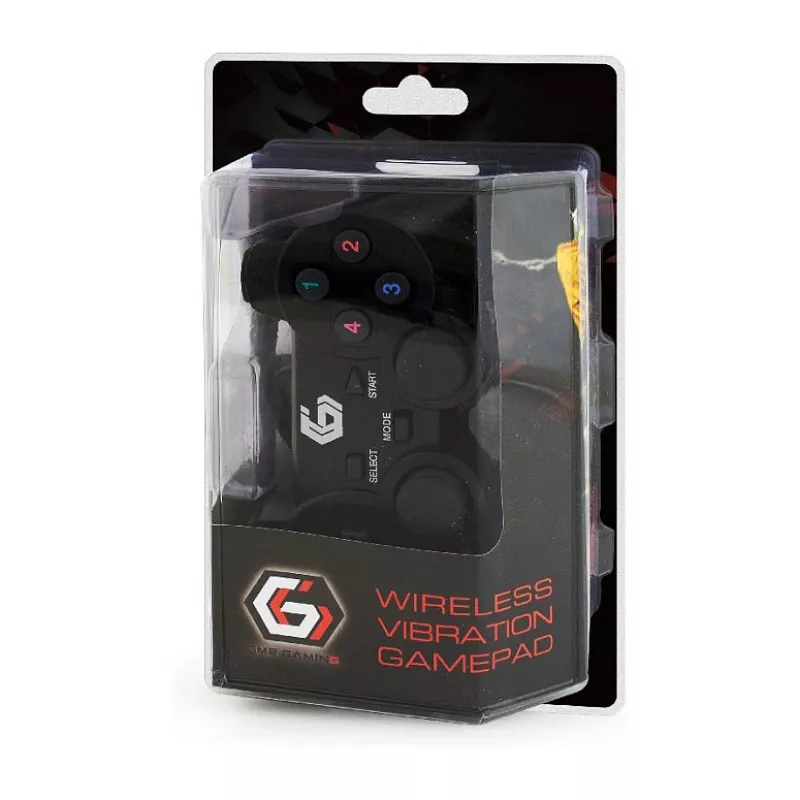 GEMBIRD JPD-WDV-01 Wireless Gamepad, skirtas PS2/PS3/PC - 12 mygtukų - 2,4 GHz - juoda