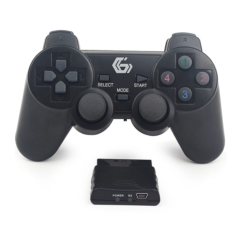 GEMBIRD JPD-WDV-01 Wireless Gamepad, skirtas PS2/PS3/PC - 12 mygtukų - 2,4 GHz - juoda