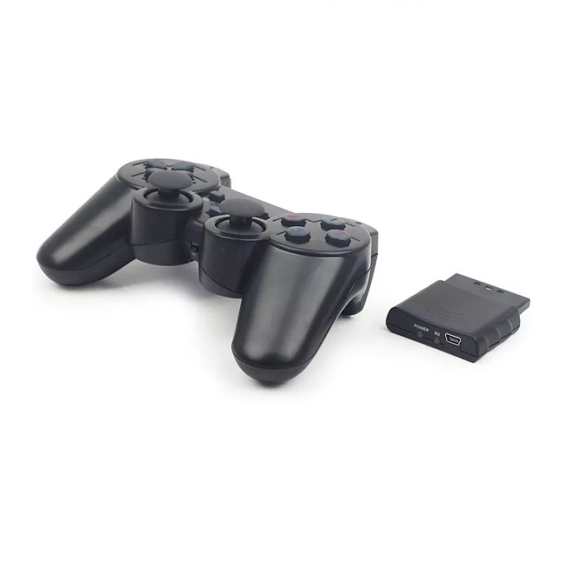 GEMBIRD JPD-WDV-01 Wireless Gamepad, skirtas PS2/PS3/PC - 12 mygtukų - 2,4 GHz - juoda