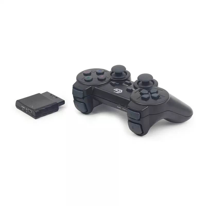 GEMBIRD JPD-WDV-01 Wireless Gamepad, skirtas PS2/PS3/PC - 12 mygtukų - 2,4 GHz - juoda