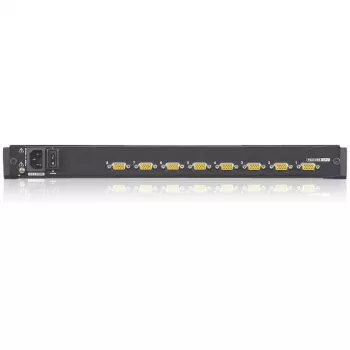 ATEN CL1308N LCD KVM konsolė su 8 prievadų KVM jungikliu - 19 inch LCD, PS/2 ir USB, VGA, 1280x1024, juoda, 1U montuojama į stelažą