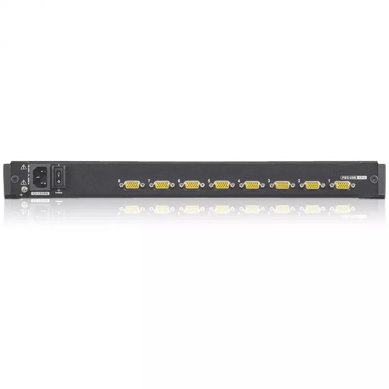 ATEN CL1308N LCD KVM konsolė su 8 prievadų KVM jungikliu - 19 inch LCD, PS/2 ir USB, VGA, 1280x1024, juoda, 1U montuojama į stelažą