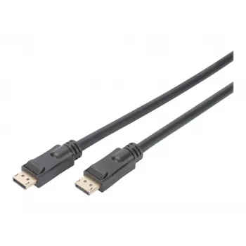 DIGITUS DisplayPort kabelis su stiprintuvu 4K 60Hz UHD DP/DP M/M Juodas 20m