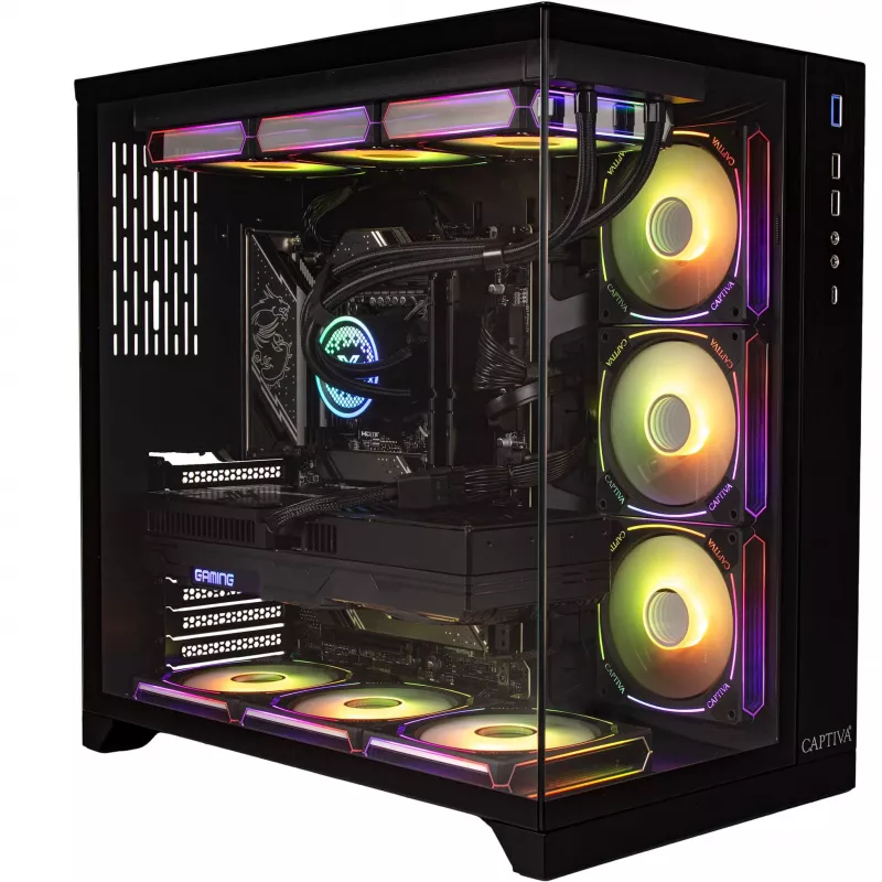 CAPTIVA Highend Gaming I89-020 stalinis kompiuteris (Intel Core i9-14900KF, 64 GB DDR5 RAM, 2 TB NVMe SSD, NVIDIA GeForce RTX 5080 16 GB GDDR7, Windows 11 Home)