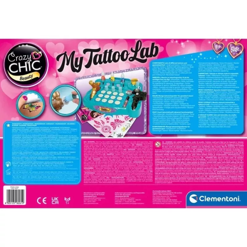 Clementoni Crazy Chic Tattoo Studio kūrybinis žaidimų rinkinys