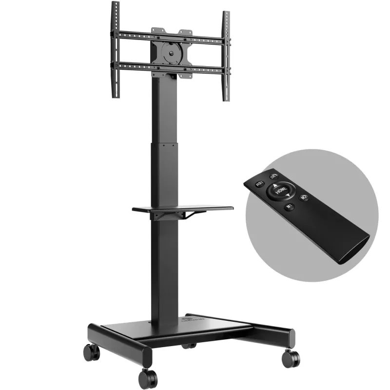 ONKRON TS1552E-B TV Mobile Stand for 43-75 inch Screens, Black