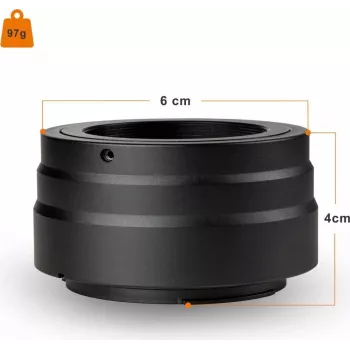 Walimex pro T2 adapteris, skirtas Canon R – objektyvo laikiklio adapterio žiedas su rankiniu fokusavimu, lengvu naudojimu, objektyvo tvirtinimo žiedas, skirtas Canon EOS R1, EOS R5 Mark II, EOS R100, EOS R8, EOS R50, EOS R10 (1023368)