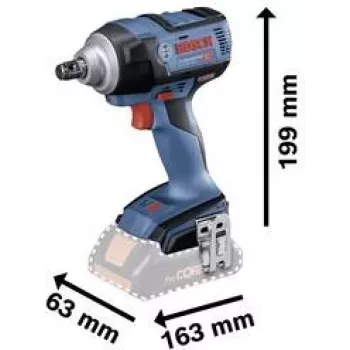 Bosch Professional GDS 18V-300 belaidis smūginis veržliaraktis 18 V, 300 Nm, 1/2 inch kvadratinis velenas, bešepetėlis, tik įrankis (06019D8200)