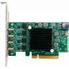 HighPoint RocketU 1244C USB 3.2 Gen 2x2 PCIe 3.0 x4 pagrindinės plokštės adapterio kortelė su 4 USB-C prievadais