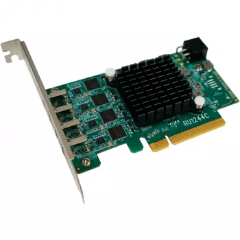 HighPoint RocketU 1244C USB 3.2 Gen 2x2 PCIe 3.0 x4 pagrindinės plokštės adapterio kortelė su 4 USB-C prievadais