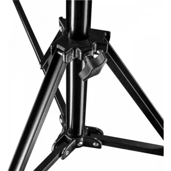 Walimex Pro GN-806 215cm Light Stand - Sulankstomas kompaktiškas aliumininis šviesos stovas, aukštis 57-215 cm, apkrova 5 kg, skirtas fotografijos studijai, mobiliam vaizdo įrašymui, blykstei, softbox, žiedinei šviesai, su krepšiu + adapteriu, juodas (102