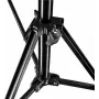 Walimex Pro GN-806 215cm Light Stand - Sulankstomas kompaktiškas aliumininis šviesos stovas, aukštis 57-215 cm, apkrova 5 kg, skirtas fotografijos studijai, mobiliam vaizdo įrašymui, blykstei, softbox, žiedinei šviesai, su krepšiu + adapteriu, juodas (102