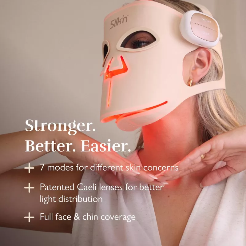 Silk'n LED Face Mask Pro FLMP1PE1001 – Anti-Aging ir spuogų LED šviesos terapijos kaukė