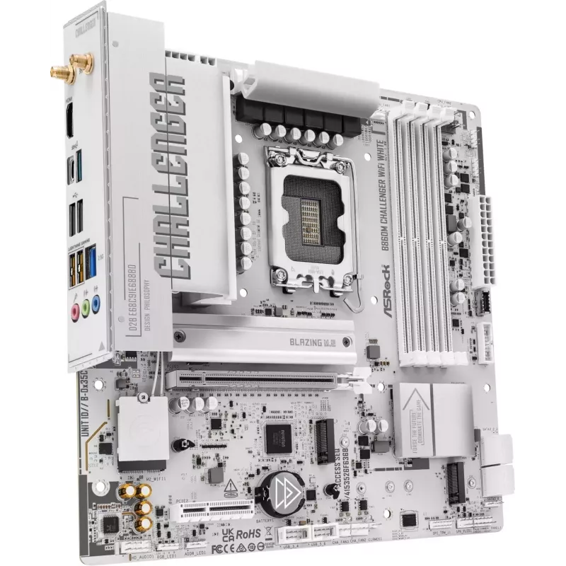 ASRock B860M Challenger WiFi White LGA1851 Micro-ATX DDR5 pagrindinė plokštė