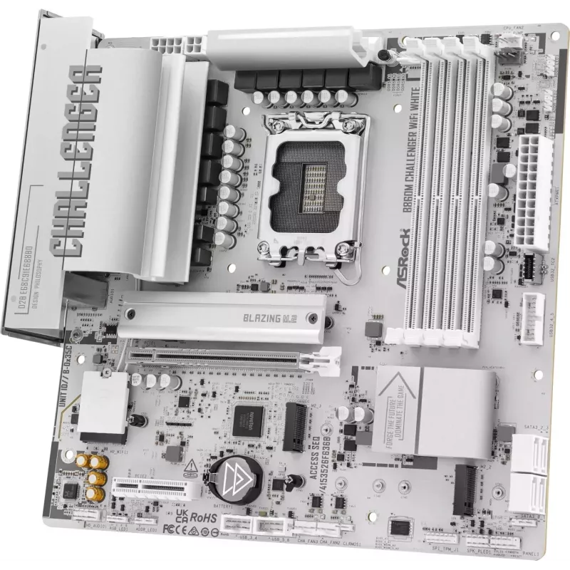 ASRock B860M Challenger WiFi White LGA1851 Micro-ATX DDR5 pagrindinė plokštė