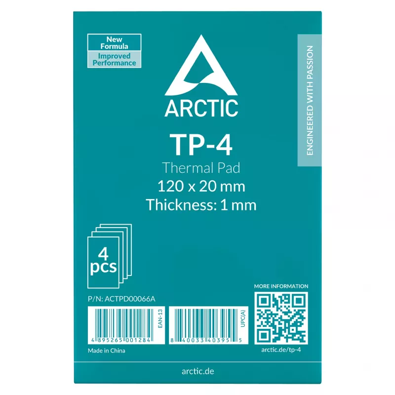 ARCTIC Thermal Pad ATP-4 120x20mm 1mm 4-Pack Grey