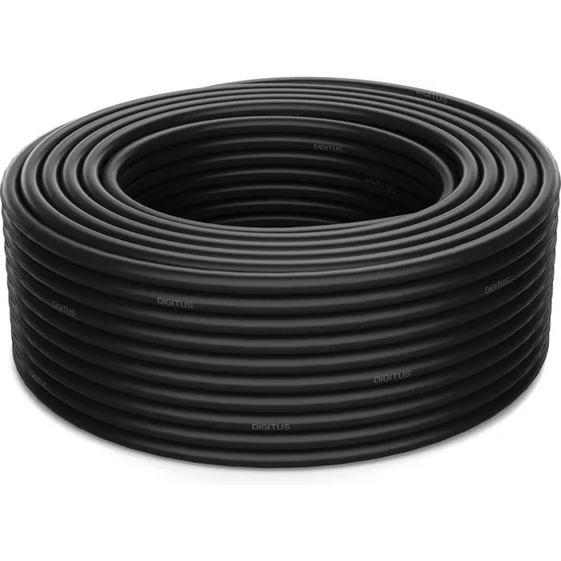 DIGITUS CAT 7A S/FTP Data Cable - Direct Burial Cable, 50 m Ring, Simplex, PE