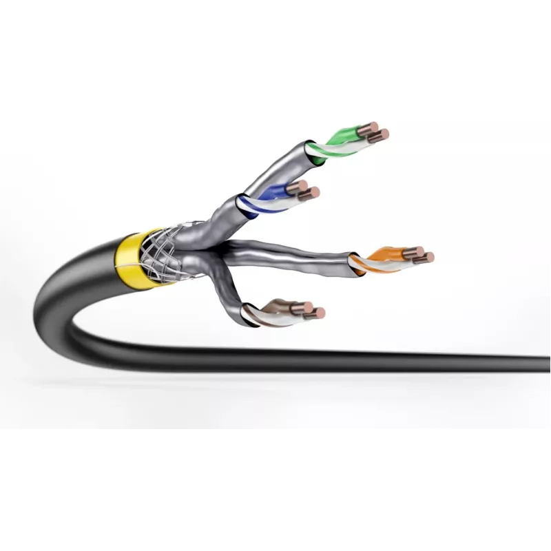 DIGITUS CAT 7A S/FTP Data Cable - Direct Burial Cable, 50 m Ring, Simplex, PE