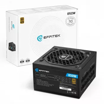 EFFITEK 850W Gold ATX 3.1 PCIe 5.1 Fully Modular Power Supply