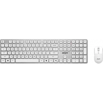 MSI FORGE K210 belaidis klaviatūros ir pelės rinkinys baltas DE QWERTZ įkraunamas